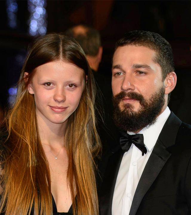 Mia Goth und Shia LaBeouf bei der Premiere des Films „Fury“ im Rahmen des BFI London Film Festivals in der Londoner Innenstadt am 19. Oktober 2014.