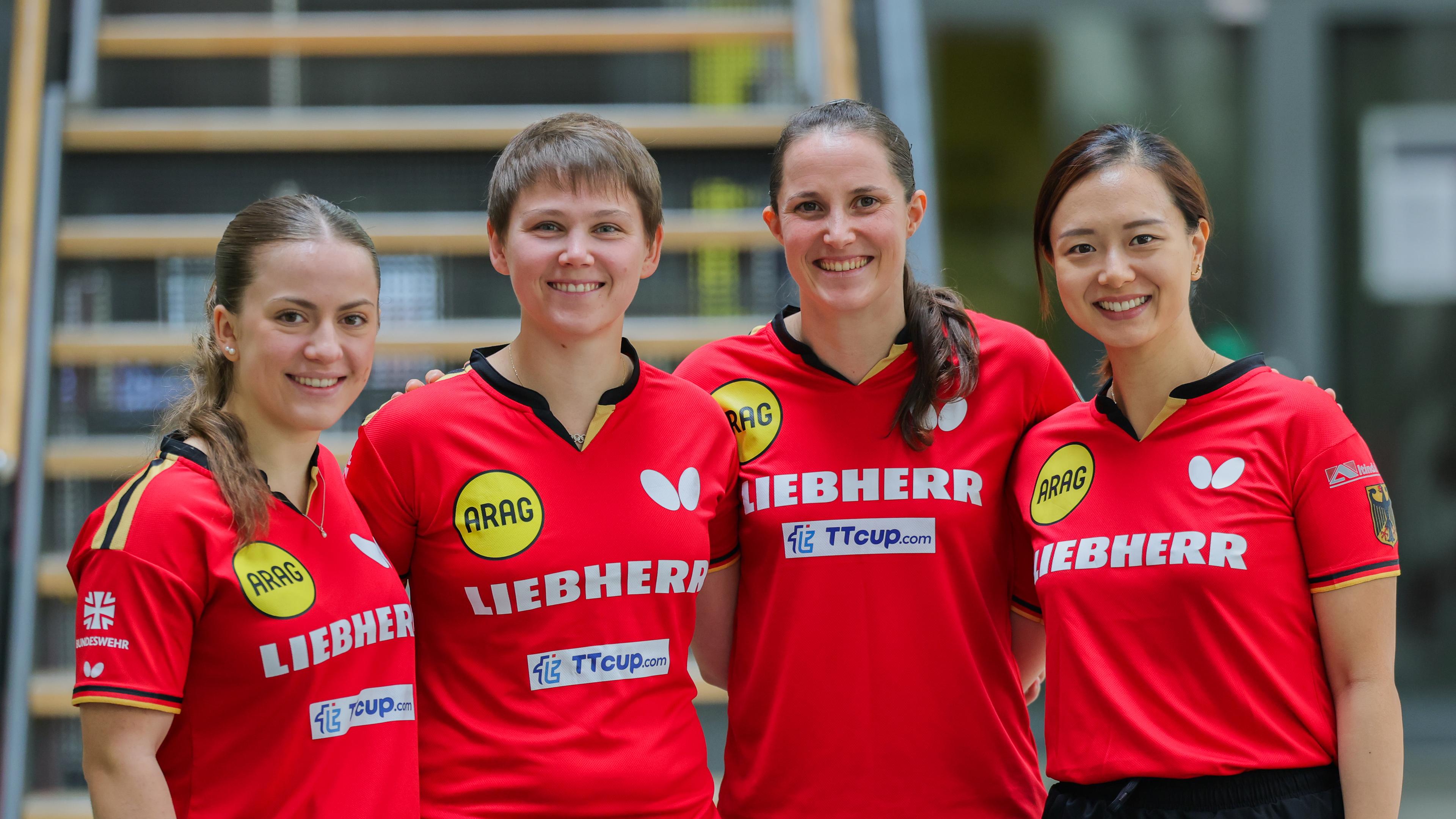 Portraitfoto der Frauen-Tischtennis-Nationalmannschaft