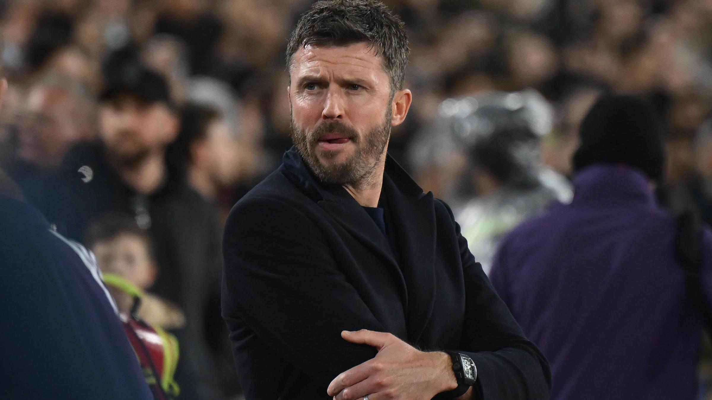 Michael Carrick Trainer Manchester United am Spielfeldrand