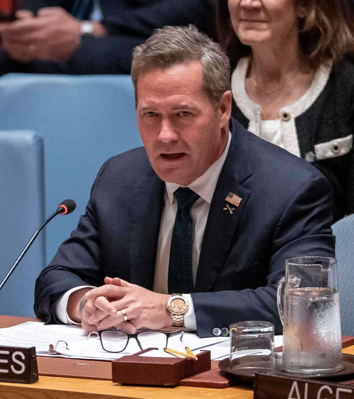 US-Botschafter bei den Vereinten Nationen, Michael Waltz, spricht am 22.09.2025 während einer Sitzung des UN-Sicherheitsrats im UN-Hauptquartier in New York.