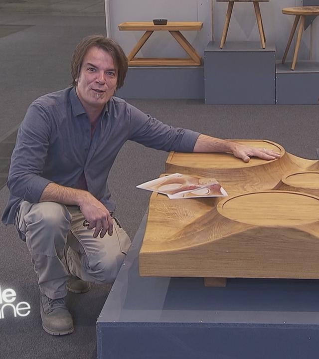 Mick Wewers auf der Möbelmessse "imm" in Köln 