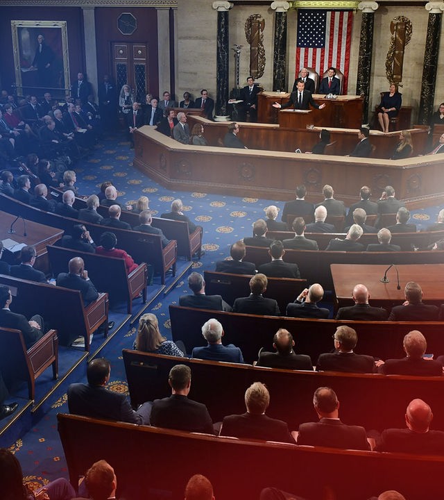 Der US-Kongress mit Farbverlauf