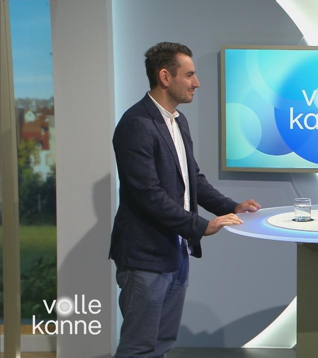 Daniel Heymann und Florian Weiss am "Volle Kanne"-Top-Themen-Pult