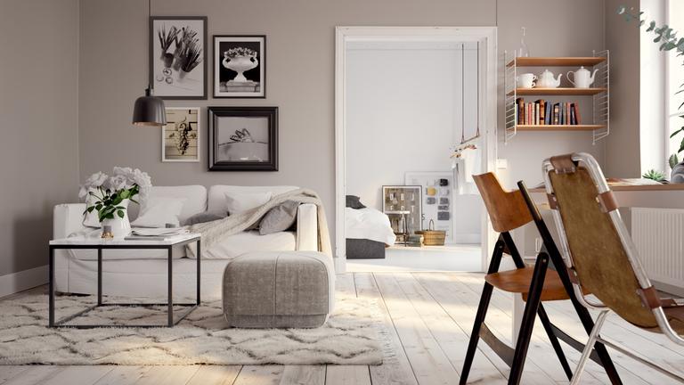 Möbliertes Wohnzimmer