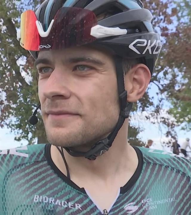 Miguel Heidemann nach der ersten Etappe der Deutschland Tour im ZDF-Interview
