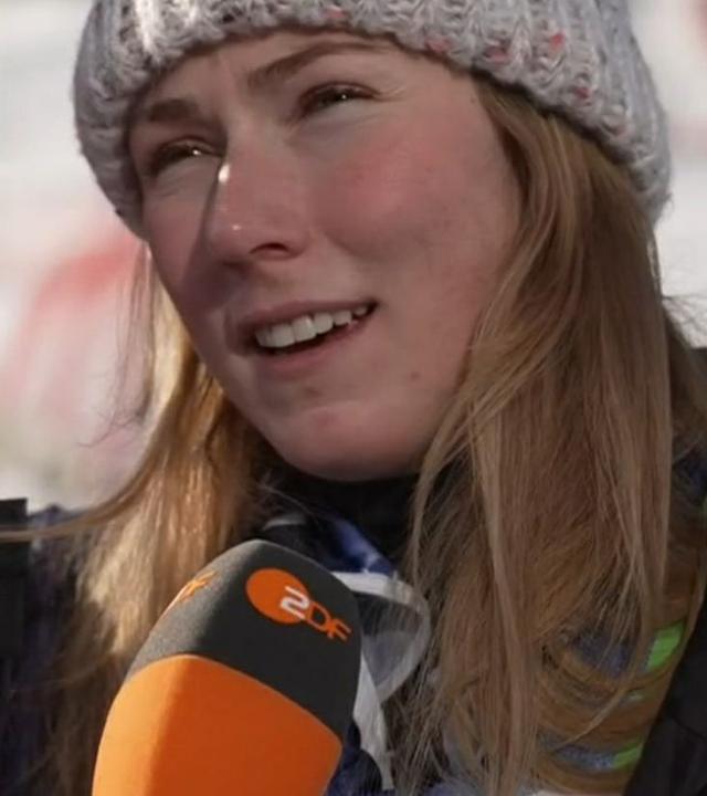 US-Skistar Mikaela Shiffrin am 22.03.2026 im ZDF-Interview.