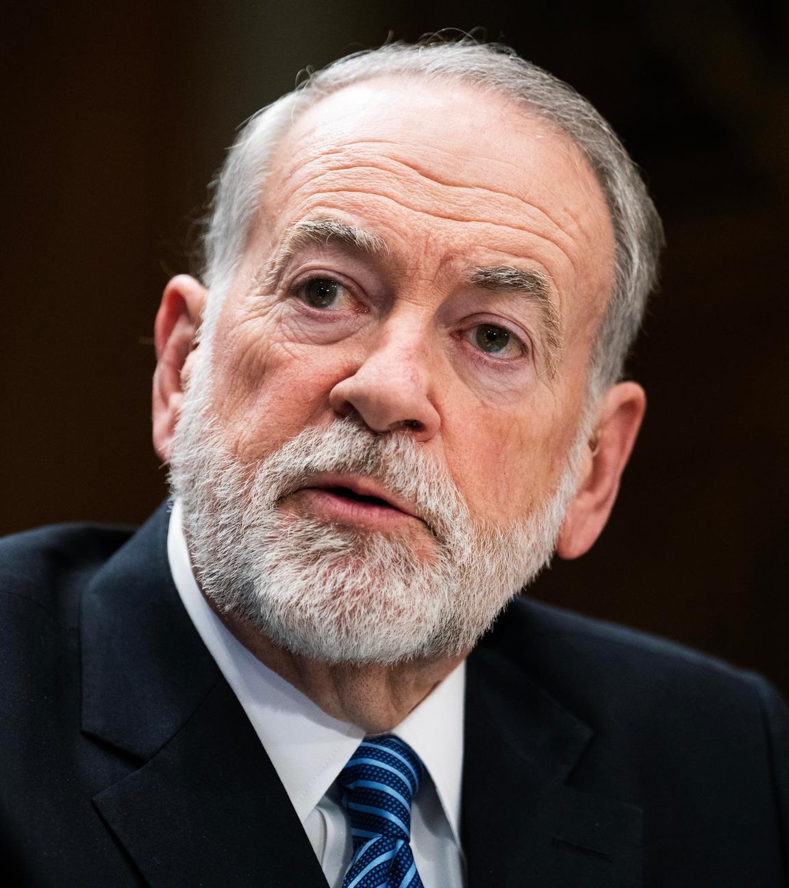 Mike Huckabee, US-Botschafter in Israel, während der Anhörung des Ausschusses für auswärtige Beziehungen des Senats am 25. März 2025.
