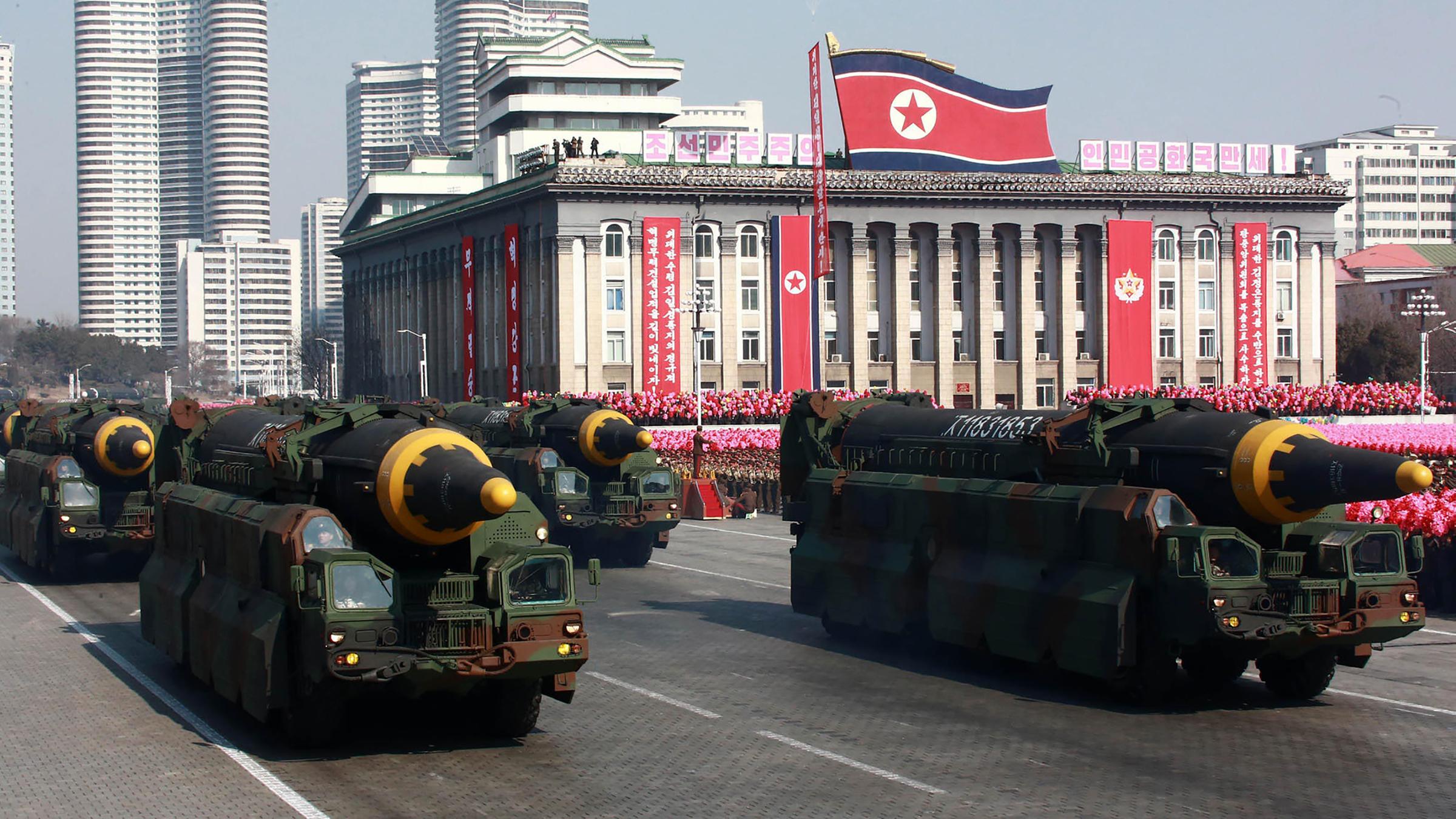 ilitärparade in Pjöngjang am 08.02.2018