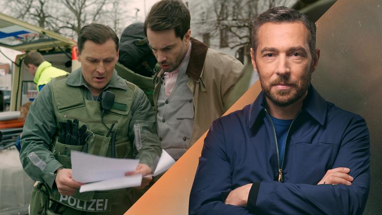 "XY gelöst mit Sven Voss - Staffel 4: Millionenraub in Berlin": Montage Sven Voss mit einer Szene aus dem Fall.