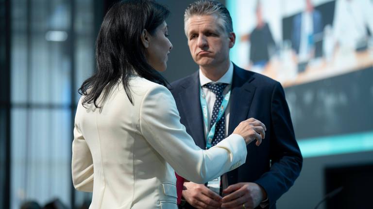 Katherina Reiche, designierte Bundeswirtschaftsministerin, designierte Kanzleramtsminister und Thorsten Frei.