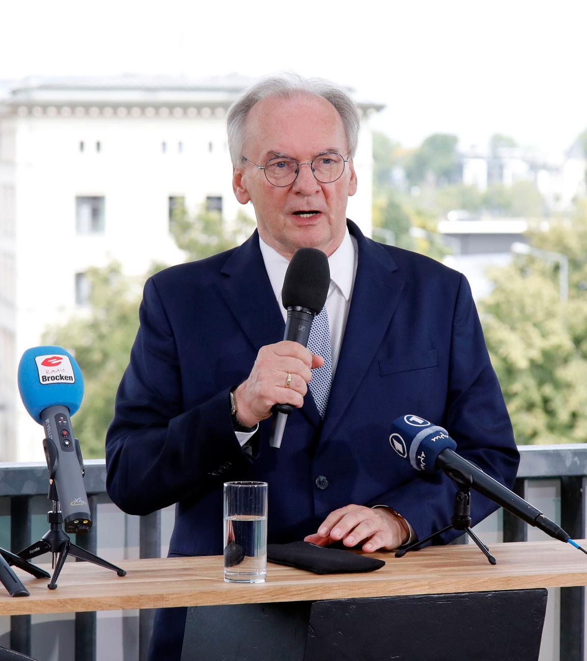 Reiner Haseloff bei der Pressekonferenz zur Entscheidung über den Spitzenkandidaten der CDU zur Landtagswahl Sachsen-Anhalt 2026 in der Landesgeschäftsstelle. Magdeburg, 07.08.2025