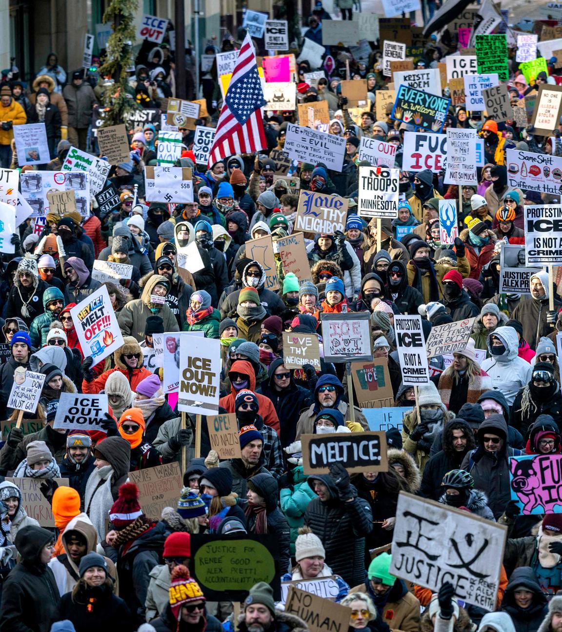 Landesweite "National Shutdown"-Proteste gegen ICE-Einsätze der Trump-Regierung