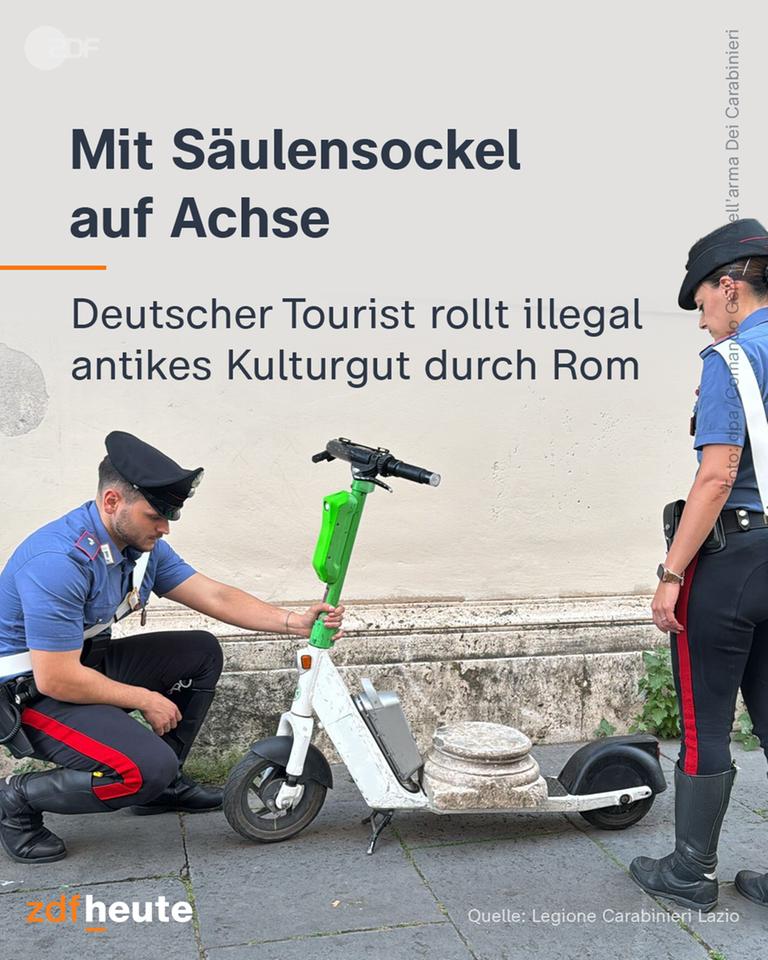 Deutscher Tourist rollt illegal antikes Kulturgut durch Rom