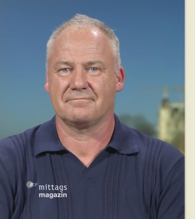 ZDF-Reporter Nils Kaben im Schaltgespräch mit Mittagsmagazin-Moderatorin Lena Kesting.