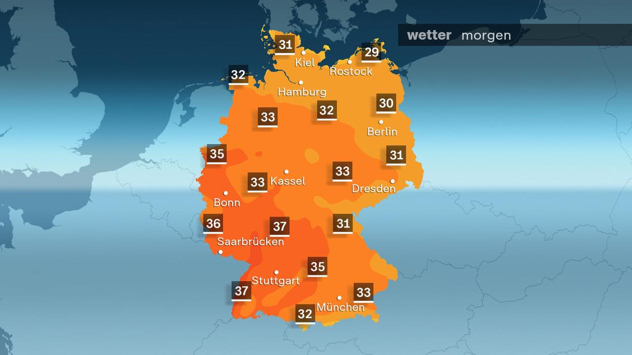 Das Wetter am Mittwoch, den 29. Juli.