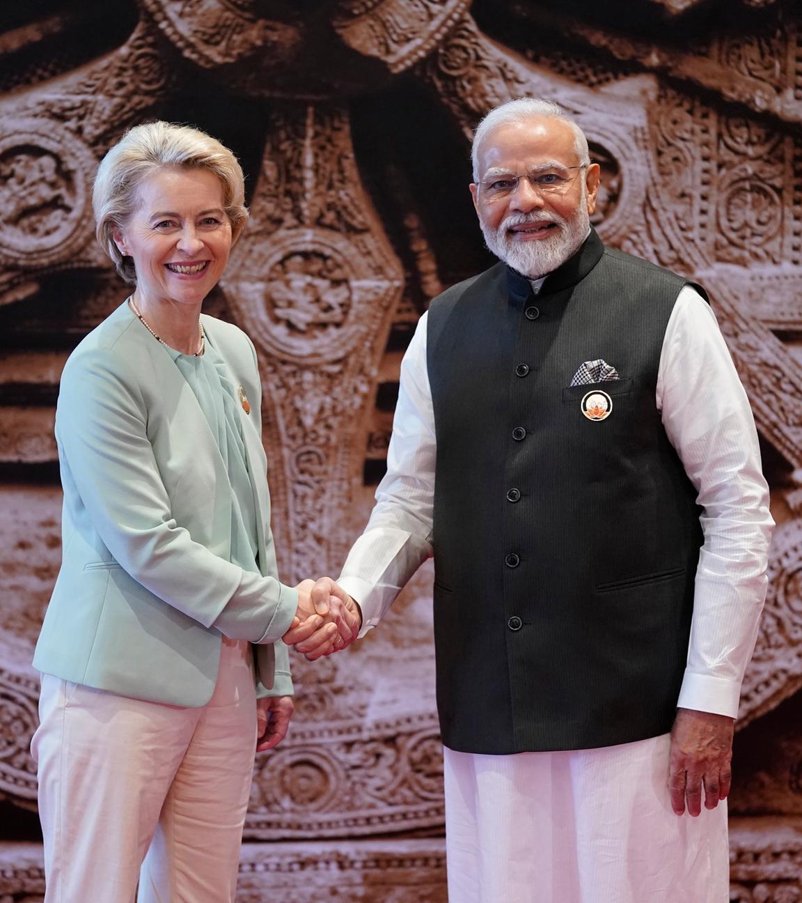 Ursula von der Leyen und Narendra Modi beim G20-Gipfel in Indien - 2023