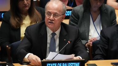 Der palästinensische Ministerpräsident Mohammad Mustafa bei einer Konferenz in New York am 28. Juli 2025.