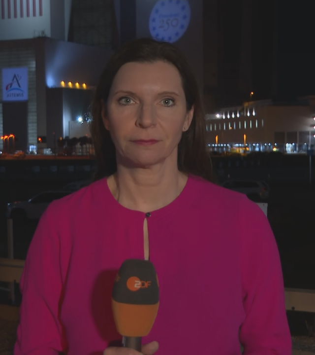ZDF-Reporterin Inken Klinge in Cape Canaveral