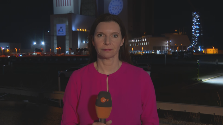 ZDF-Reporterin Inken Klinge in Cape Canaveral