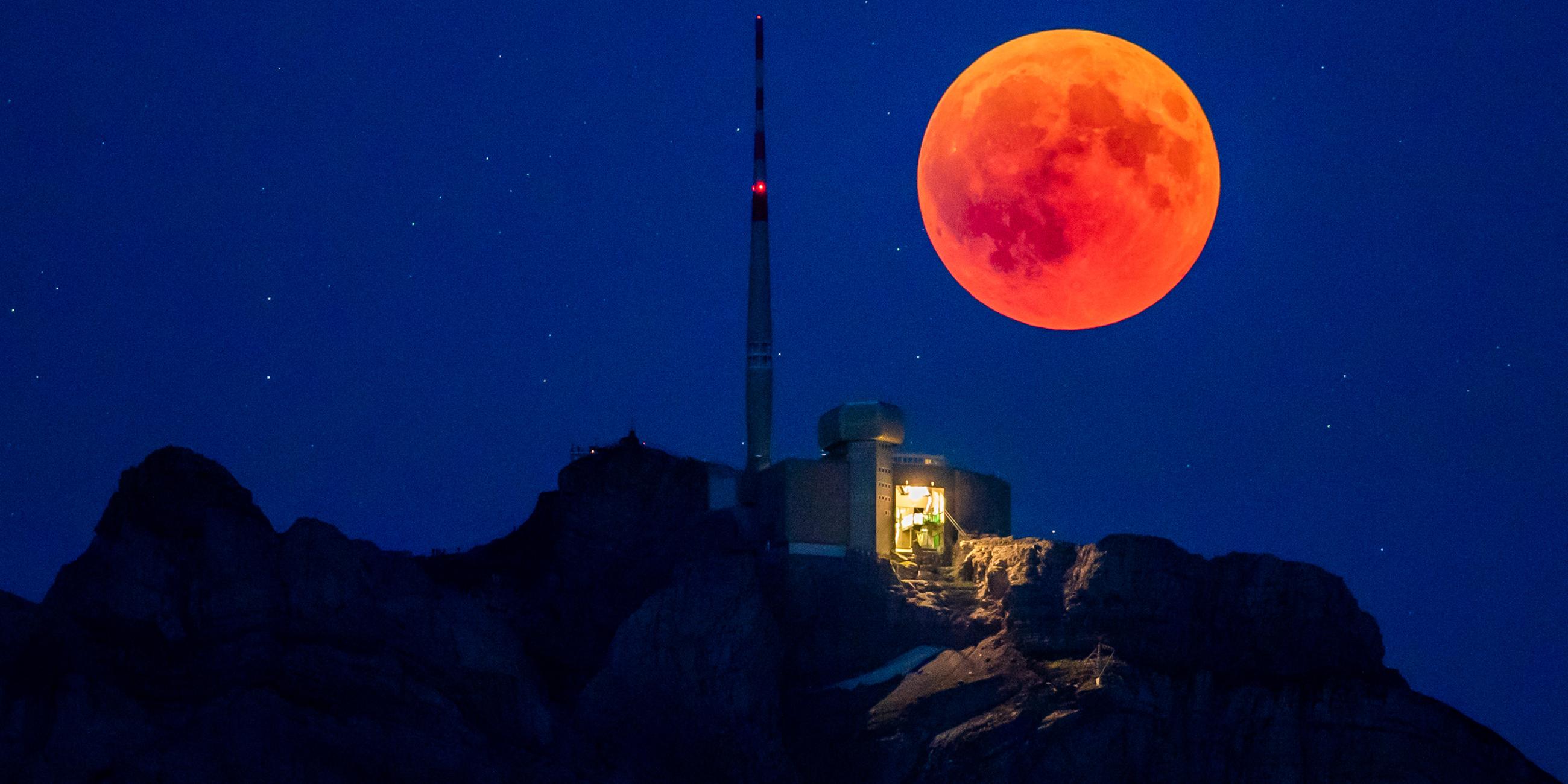Mondfinsternis im Kanton Appenzell in der Schweiz
