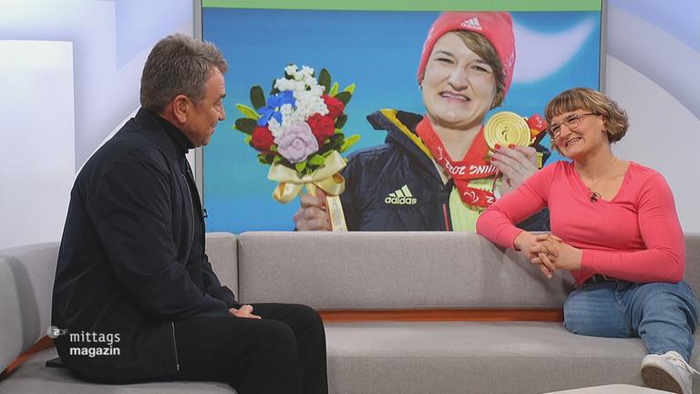 Anna-Lena Forster zu Gast bei Thomas Skulski im ZDF-Mittagsmagazin.