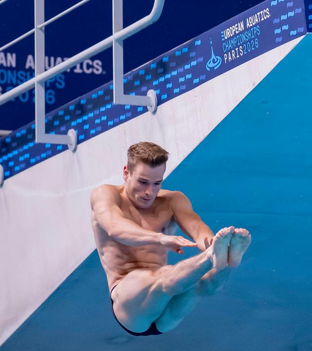 Moritz Linus Wesemann bei der Europameisterschaft im Wasserspringen am 01.08.2026 in Paris.