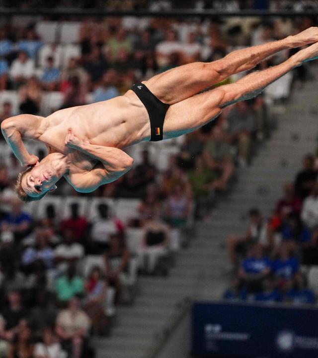 Deutschlands Wasserspringer Moritz Wesemann in Aktion