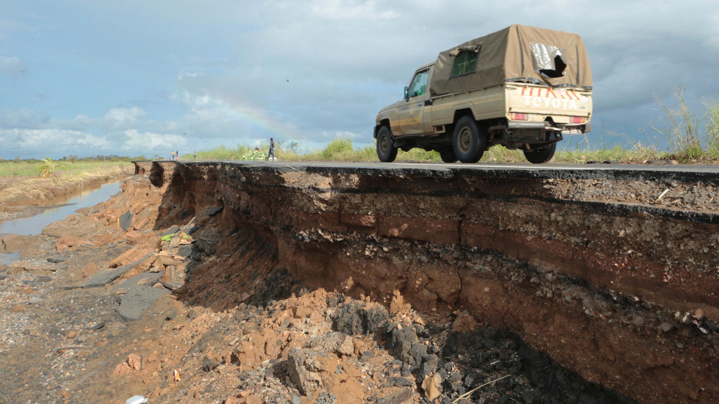 Zerstörungen durch den Wirbelsturm "Idai" in Mosambik am 21.03.2019