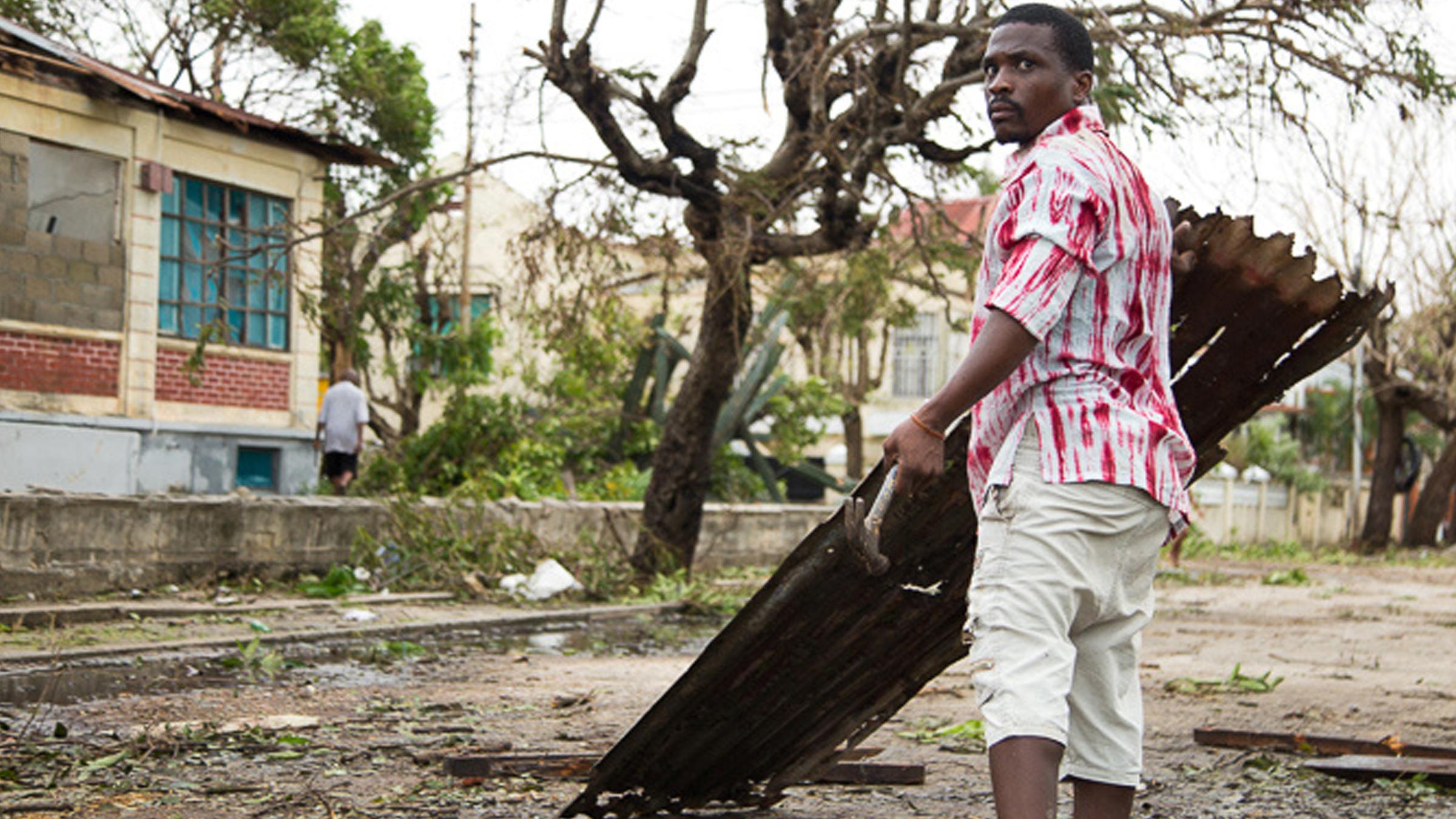 Zerstörungen durch den Wirbelsturm "Idai" in Mosambik am 19.03.2019