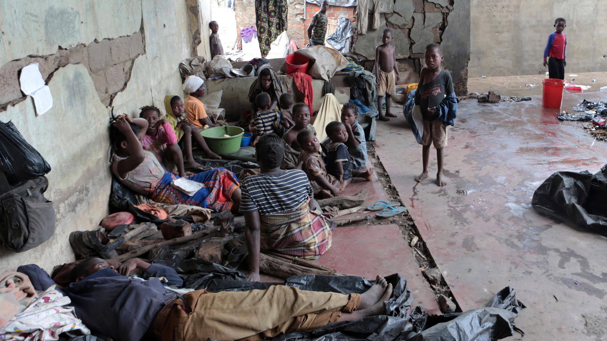 Überlebende des Wirbelsturm "Idai" in Mosambik am 22.03.2019