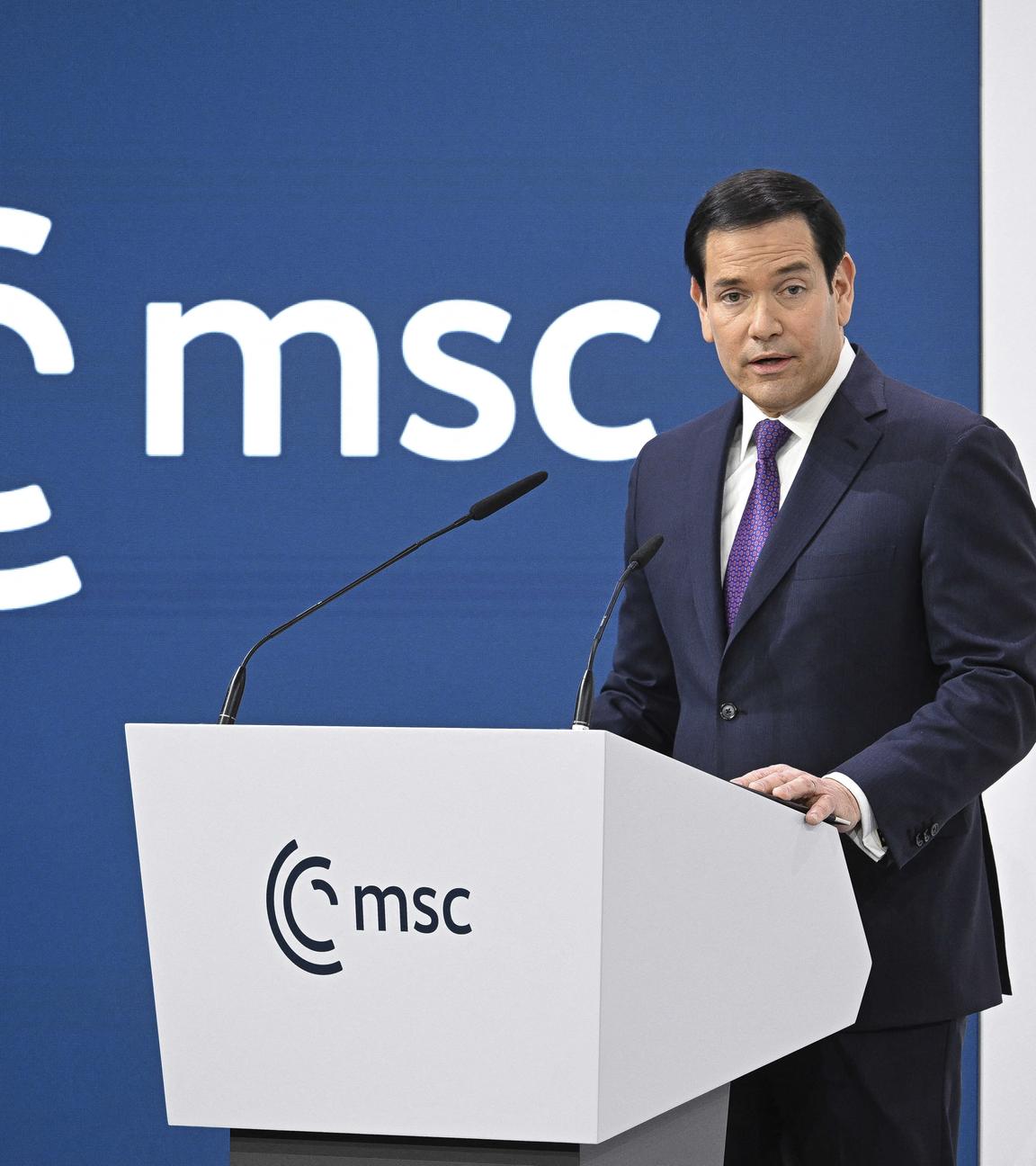 US-Außenminister Marco Rubio hält eine Rede während der 62. Münchner Sicherheitskonferenz in München.