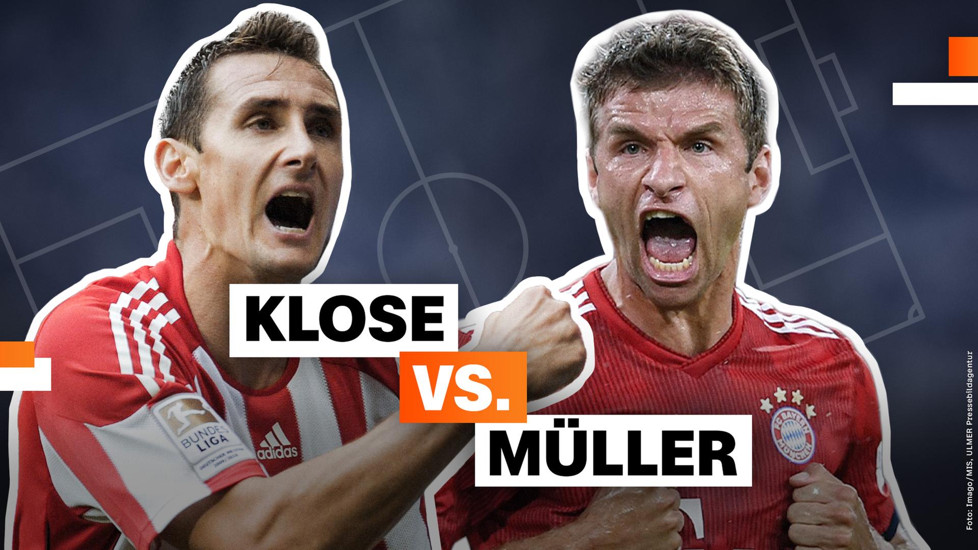 Stürmertypen Thomas Müller und Miroslav Klose im Vergleich