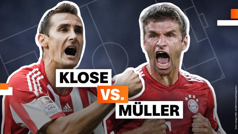 Stürmertypen Thomas Müller und Miroslav Klose im Vergleich