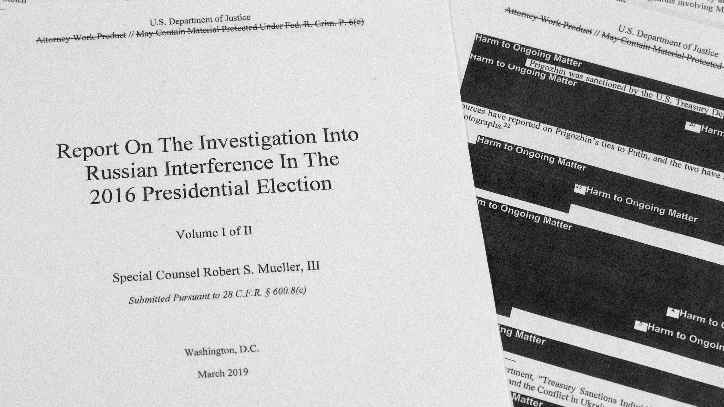 In den USA wurde der (an einigen Stellen geschwärzte) sogenannte "Mueller-Report" veröffentlicht.