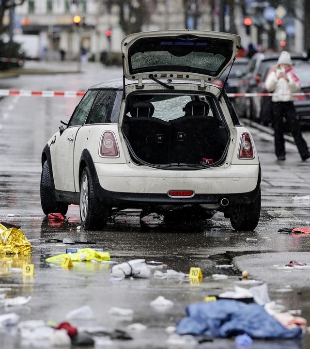 Das Auto des mutmaßlichen Anschlags in München
