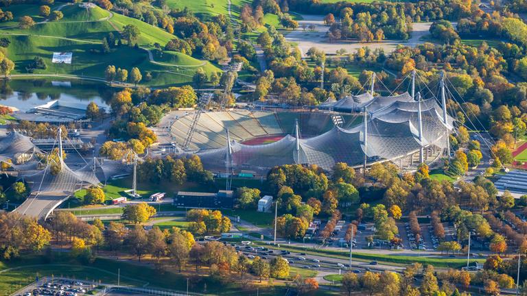 Münchner Olympiastadion aus der Luft
