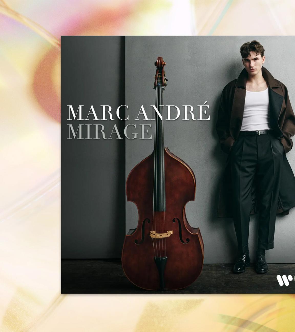 Auf dem Albumcover sieht man einen jungen Mann, der neben einem Kontrabass steht.