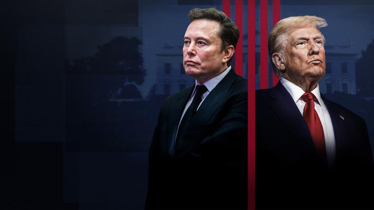 Bildcollage von Donald Trump und Elon Musk