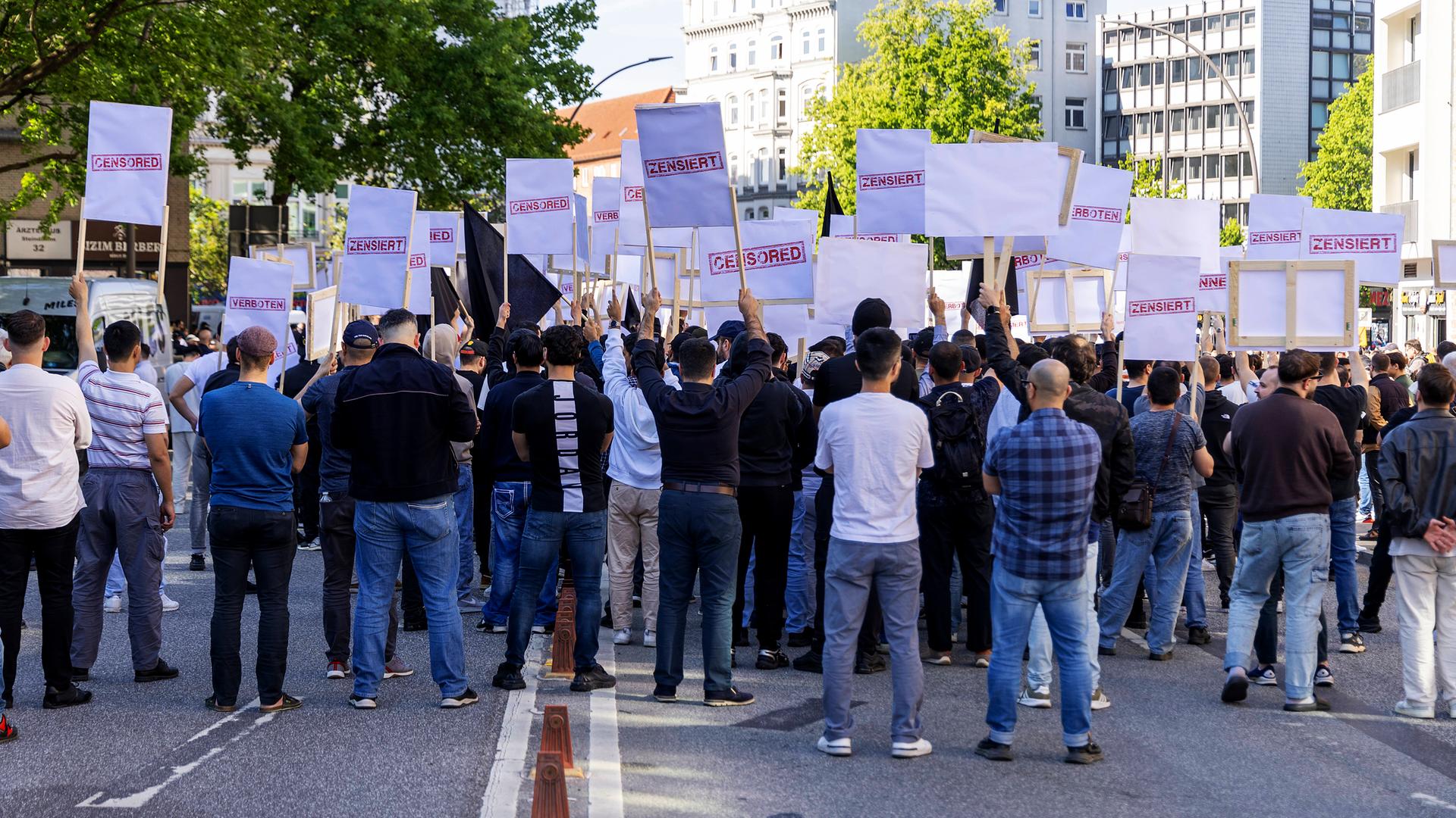 Demonstration der Gruppe Muslim Interaktiv gegen angebliche Zensur (Archiv).
