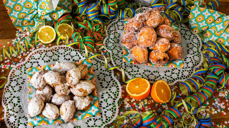 Muzemandeln und Rosinen-Krapfen