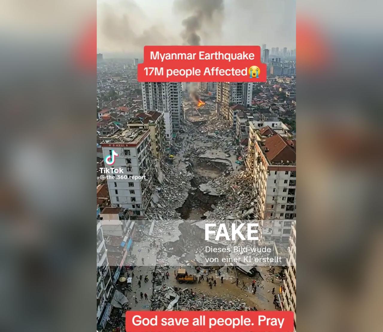 Fake-Video nach dem Erdbeben in Myanmar