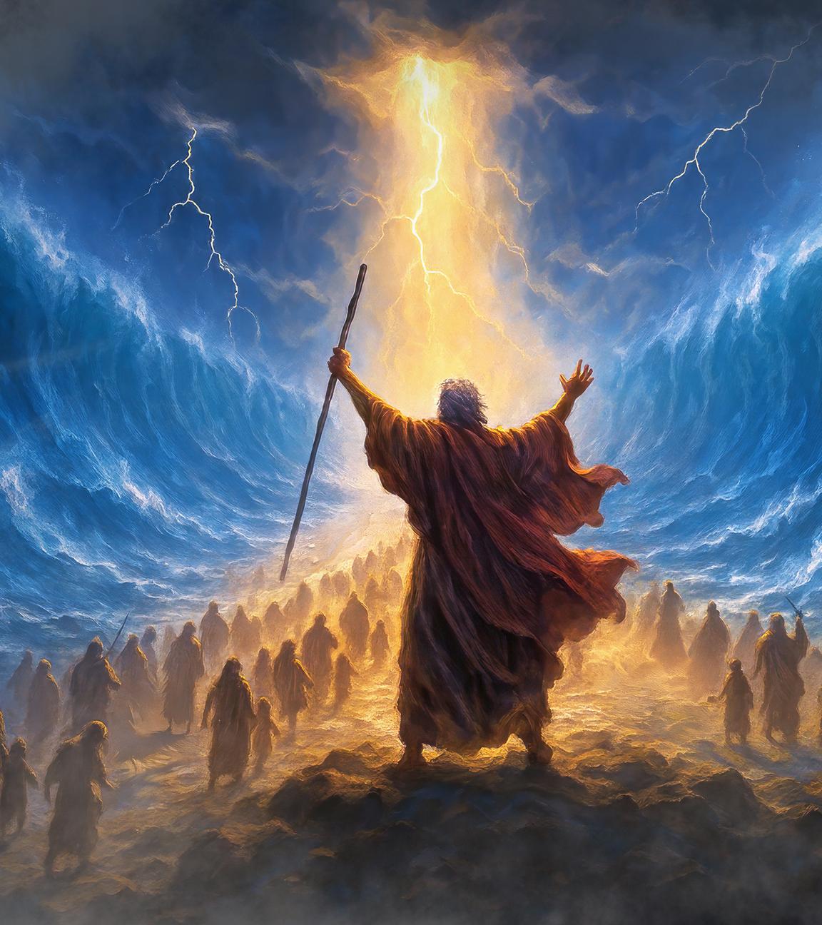 Animation: Moses teilt das Rote Meer.