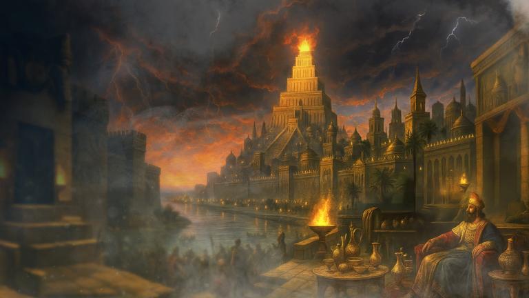 Animation: Epische Panoramaansicht der Sündenstadt Ninive