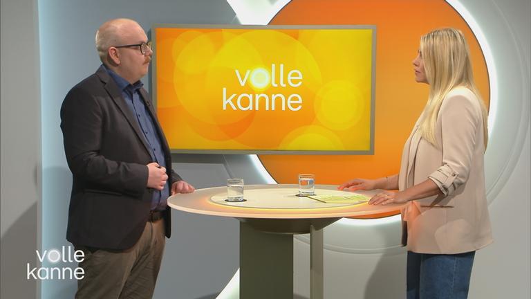 Nadine Krüger und Timo Halbe im Gespräch im "Volle Kanne"-Studio.