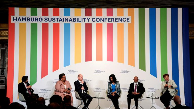Diskussionsrunde auf der Nachhaltigkeitskonferenz in Hamburg