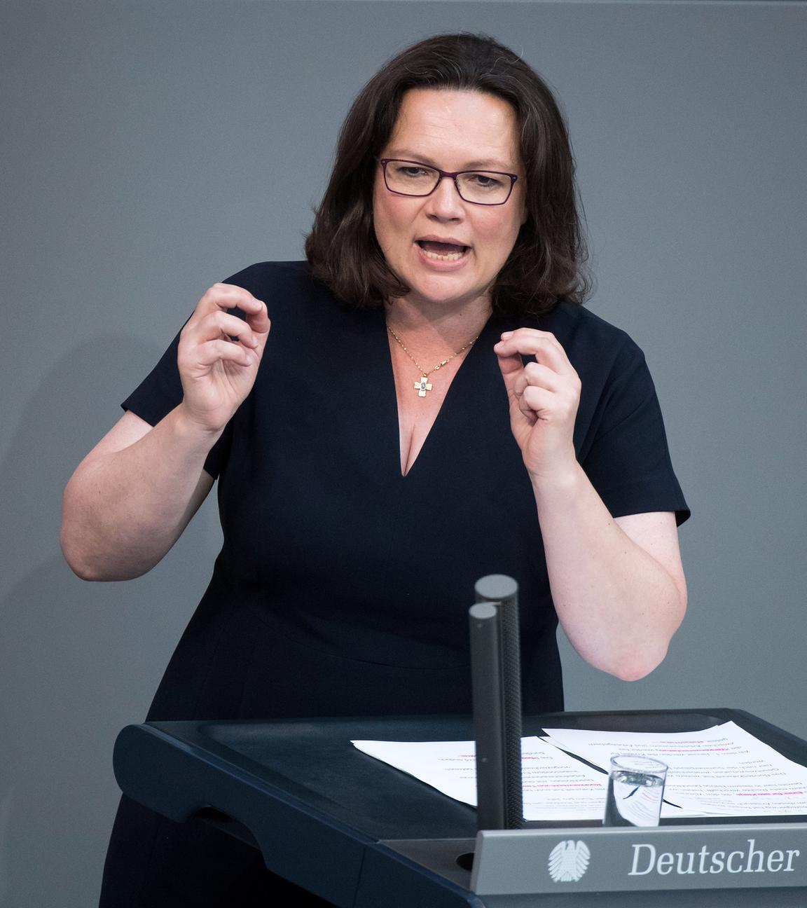 Andrea Nahles im Bundestag