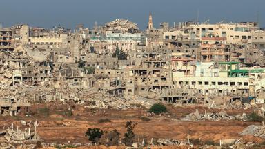 Zerstörte Gebäude im Gaza-Streifen