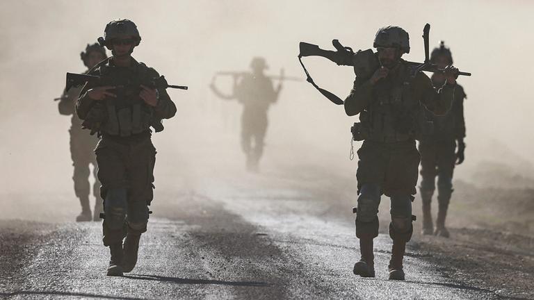 Israelische Soldaten in der Nähe der Grenze zum Gazastreifen im Süden Israels, aufgenommen am 12.03.2024