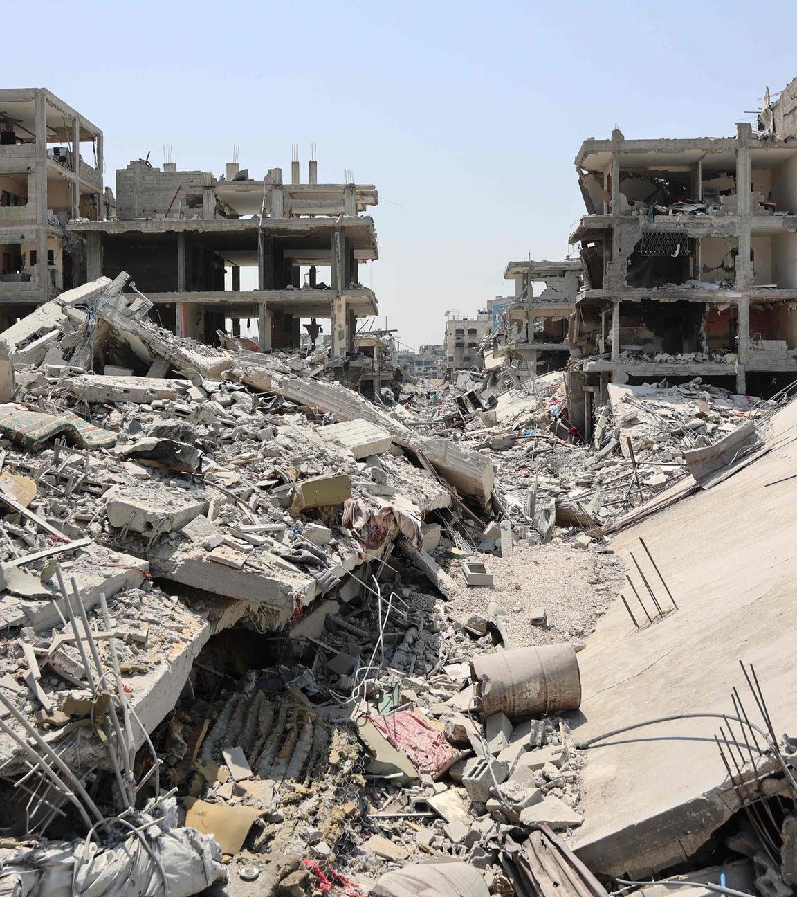 Trümmer und zerstörte Gebäude im Stadtteil al-Tuffah in Gaza-Stadt am 14. August 2025