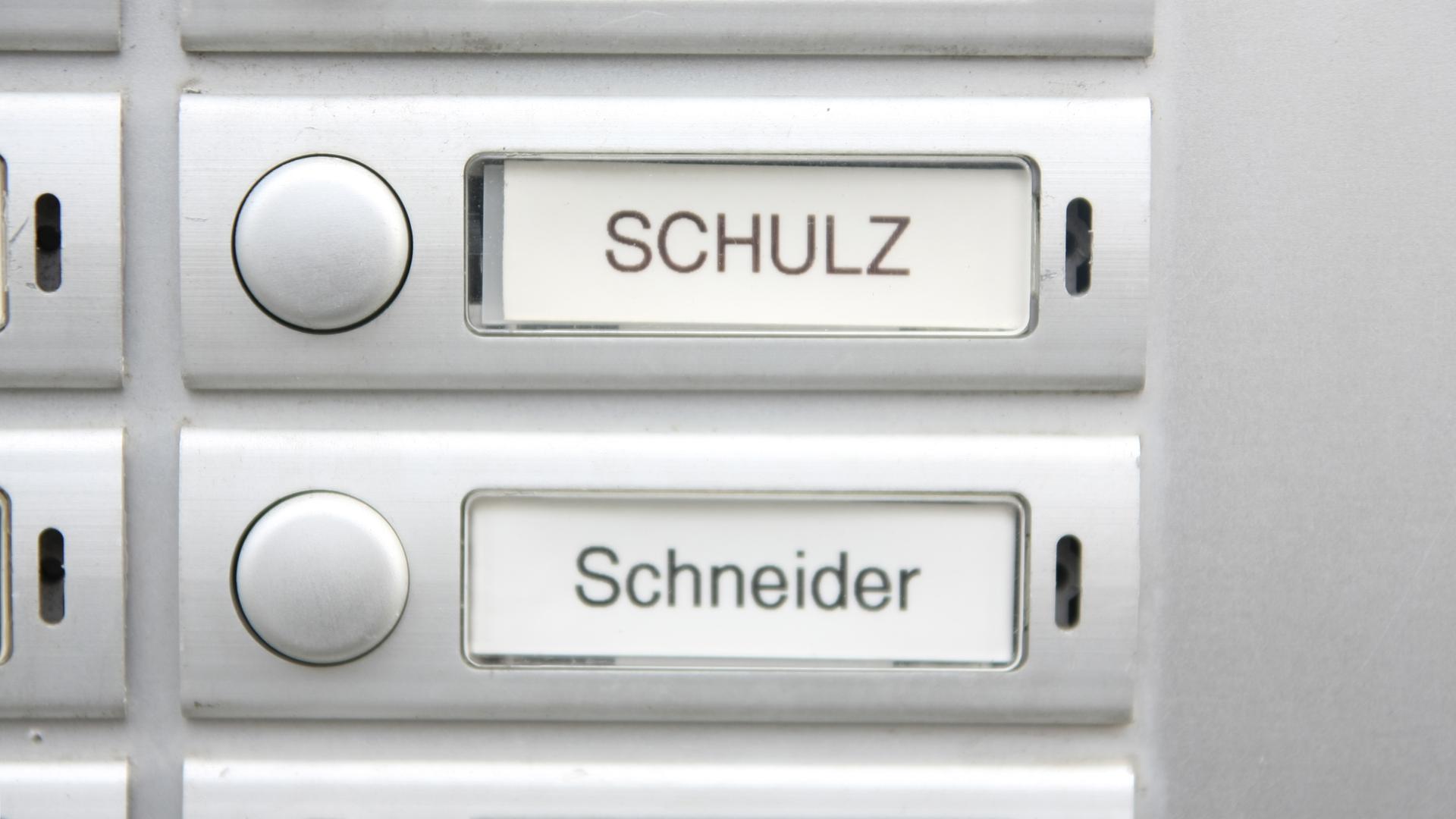 Klingelschilder mit Nachnamen